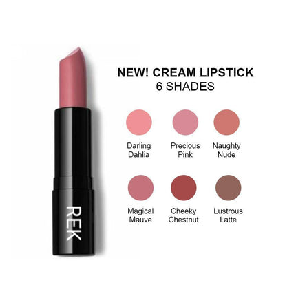 REK Cosmetics - Cream Lipstick Collection | REK Cosmetics | Creamy Satin Finish, Longwear Formula