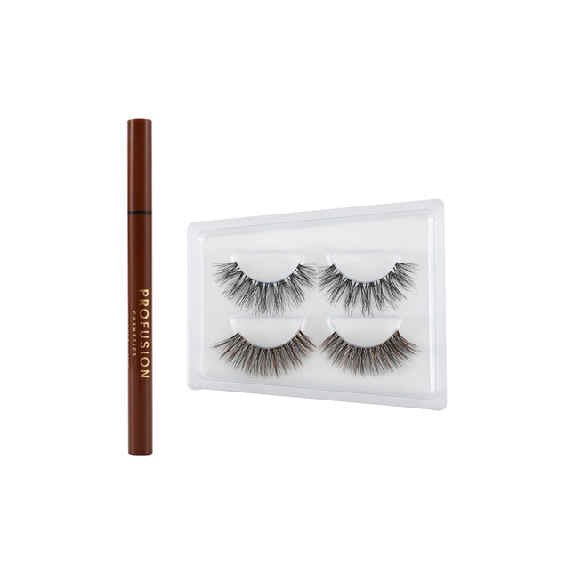 Profusion Cosmetics - Double Shot Fauxspresso 2 Pair Faux Mink Lash Set + Adhesive