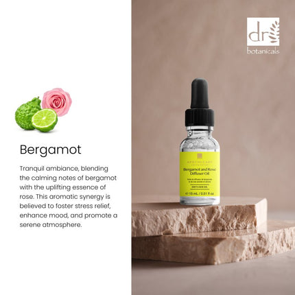 skinChemists US - Peaceful & Serene Bergamot & Rose Diffuser Oil 15ml