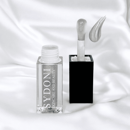 Sydoni - MOST LOVED! PLATINUM LIP OIL-SILVER SHIMMER with JOJOBA AND SUNFLOWER OILS Net Wt.0.16 oz. 4.8ml