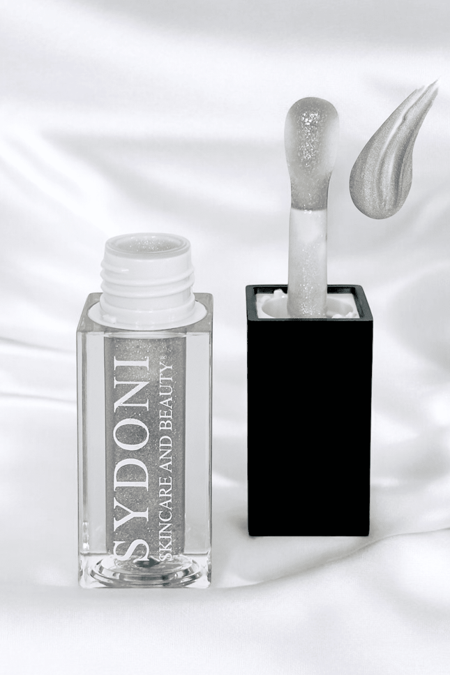 Sydoni - MOST LOVED! PLATINUM LIP OIL-SILVER SHIMMER with JOJOBA AND SUNFLOWER OILS Net Wt.0.16 oz. 4.8ml