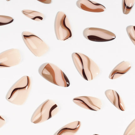 Bonmuz - Pumpkin Swirl | Soft & Durable Press-On Nails
