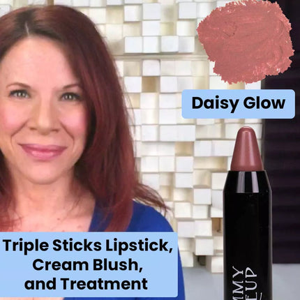 Mommy Makeup - Triple Sticks Lipstick, Cream Blush, and Treatment in Daisy Glow