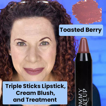 Mommy Makeup - Triple Sticks Lipstick, Cream Blush, and Treatment in Toasted Berry