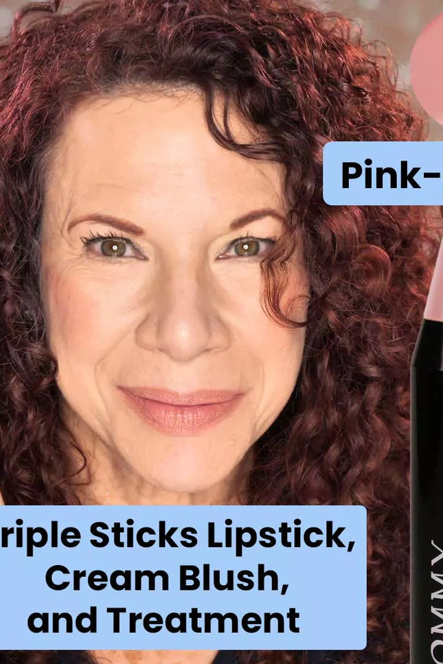 Mommy Makeup - Triple Sticks Lipstick, Cream Blush, and Treatment in Pink-a-boo