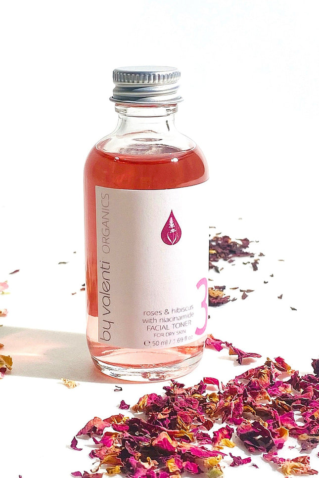 by valenti® - Roses & Hibiscus with Niacinamide Facial Toner for Dry Skin with Niacinamide 5% + Hibiscus extract + Witch hazel