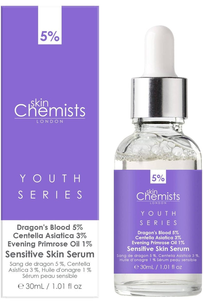 skinChemists US - Sensitive Skin Serum Dragon's Blood 5%, Centella Asistica 3%, Evening Primrose Oil 1% 30ml