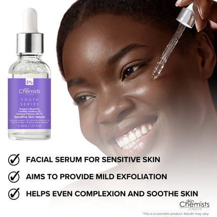 skinChemists US - Sensitive Skin Serum Dragon's Blood 5%, Centella Asistica 3%, Evening Primrose Oil 1% 30ml