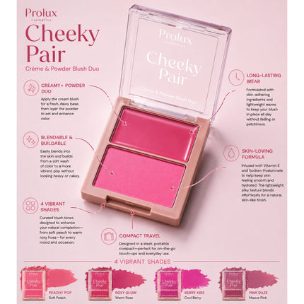 Prolux Cosmetics - Cheeky Pair - Creme Powder Blush Duo