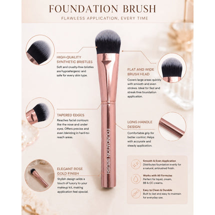 Prolux Cosmetics - Rose Gold Foundation Brush
