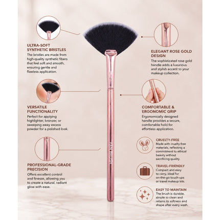 Prolux Cosmetics - Rose Gold Fan Brush