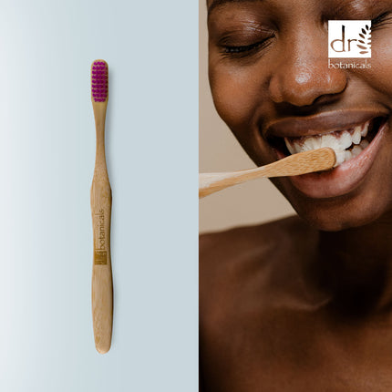 skinChemists US - Dr Botanicals Bamboo Toothbrush Purple Twin Value Savings Pack