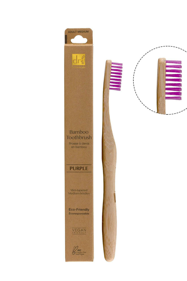 skinChemists US - Dr Botanicals Bamboo Toothbrush Purple Twin Value Savings Pack