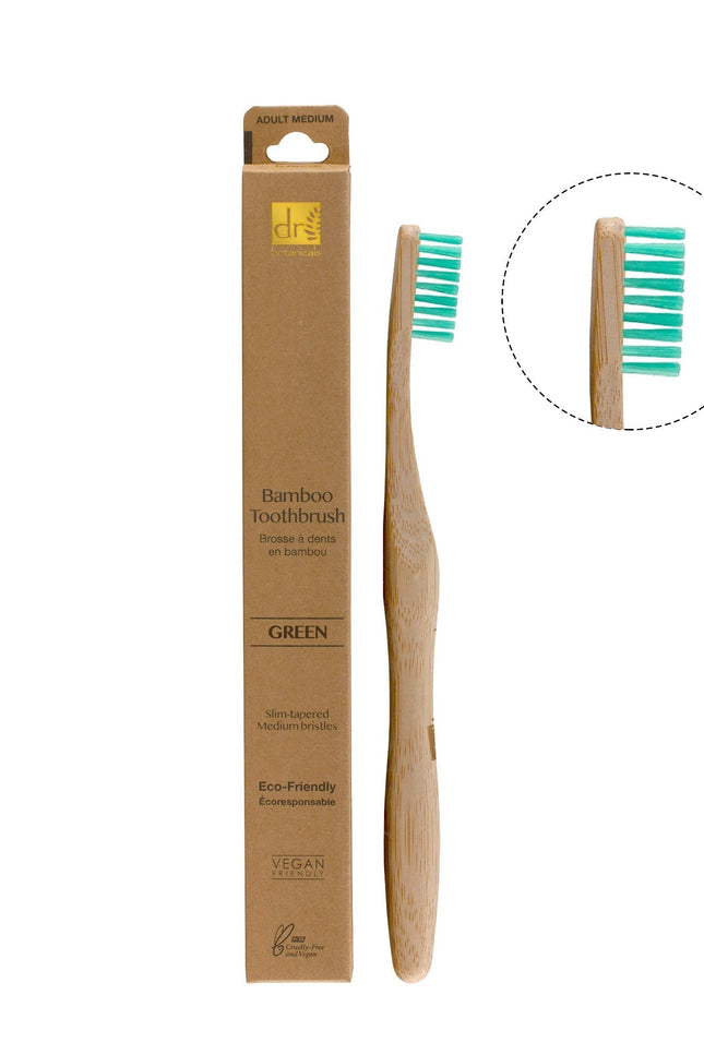 skinChemists US - Dr Botanicals Bamboo Toothbrush Green Twin Value Savings Pack