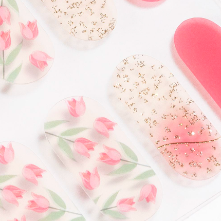 Candied Nails - Pink Tulips Gel Nails