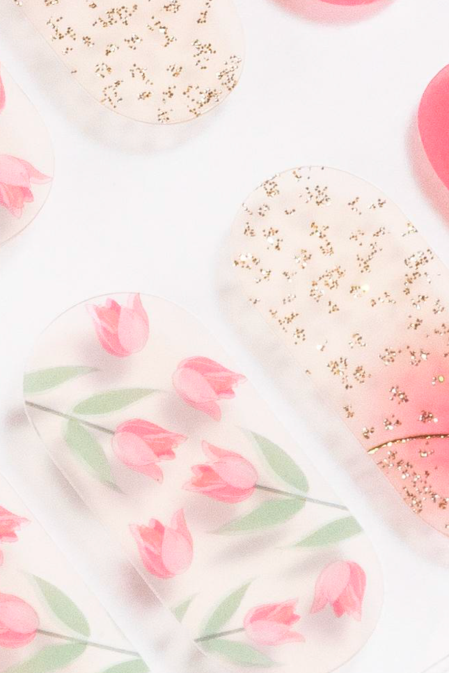 Candied Nails - Pink Tulips Gel Nails