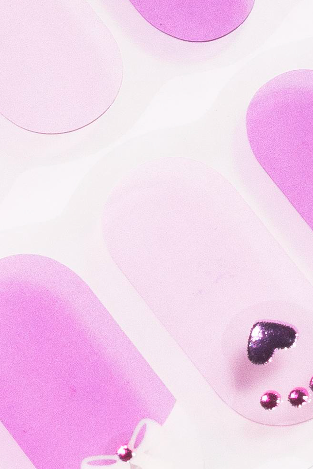 Candied Nails - Nail Sticker - Lavender Heart Gel Nails