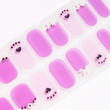 Candied Nails - Nail Sticker - Lavender Heart Gel Nails