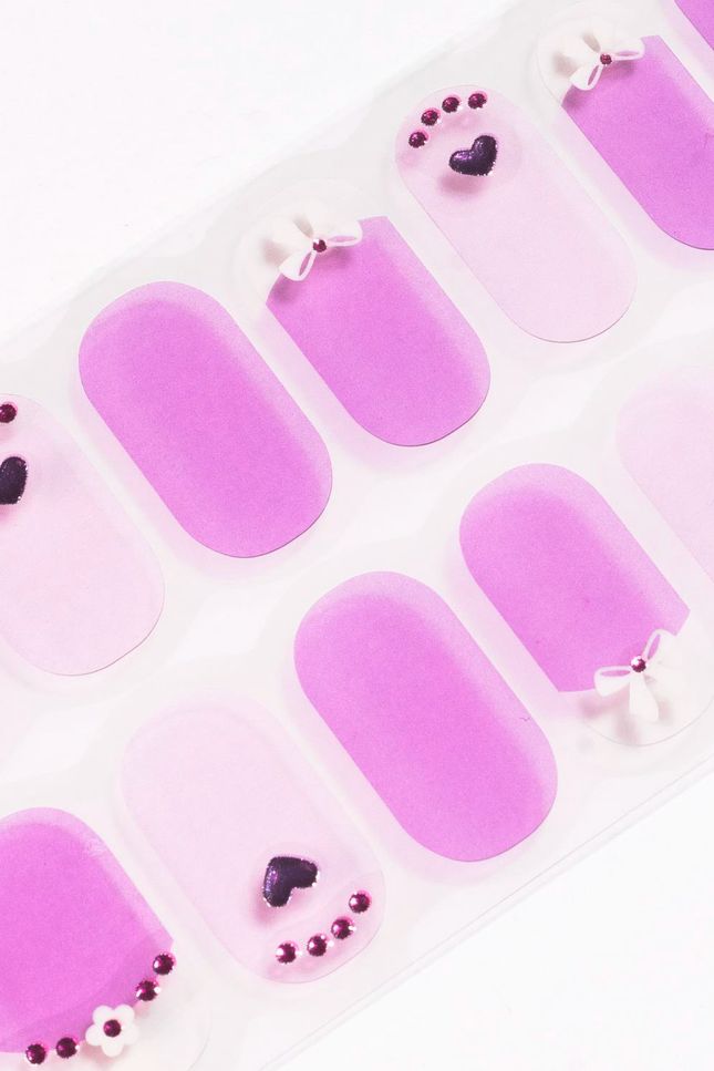 Candied Nails - Nail Sticker - Lavender Heart Gel Nails