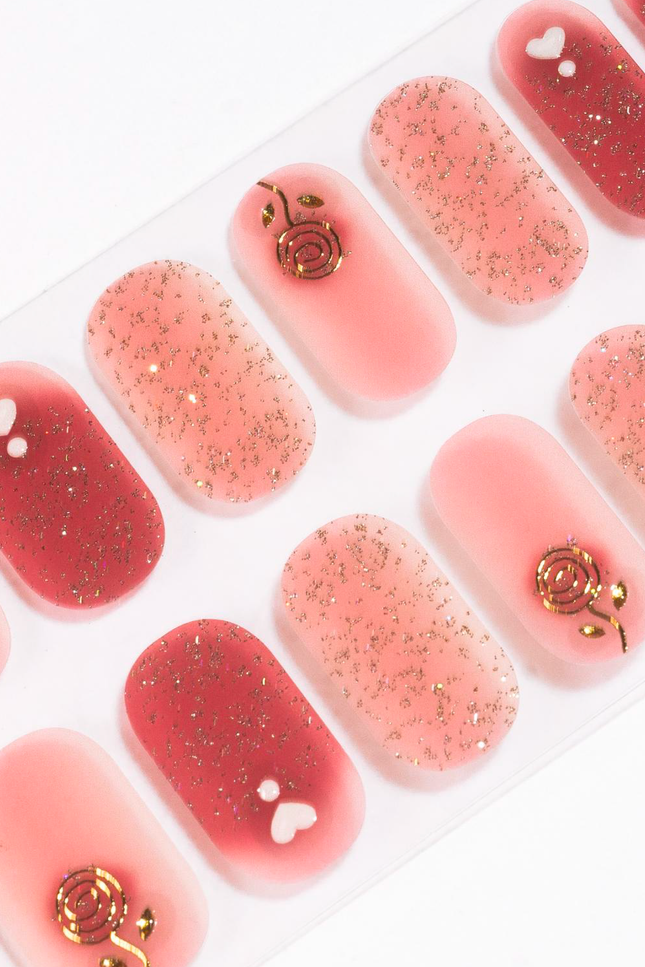 Candied Nails - Heart Rose Gel Nails