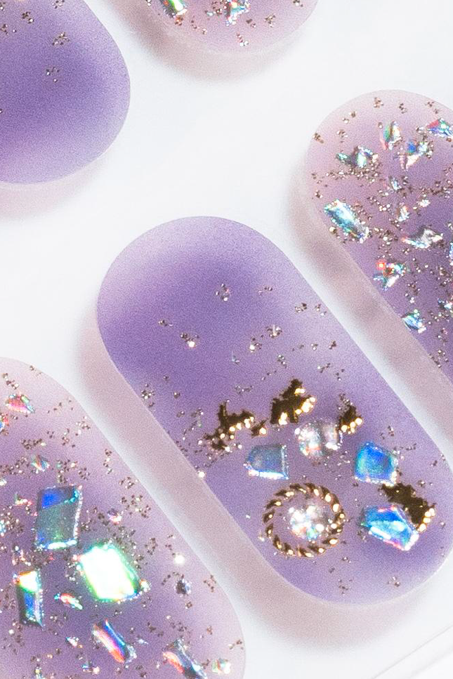 Candied Nails - Purple Sparkle Gel Nails