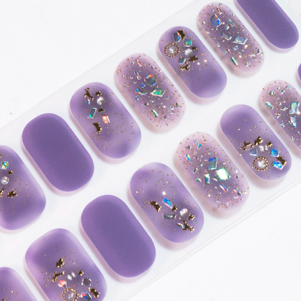 Candied Nails - Purple Sparkle Gel Nails