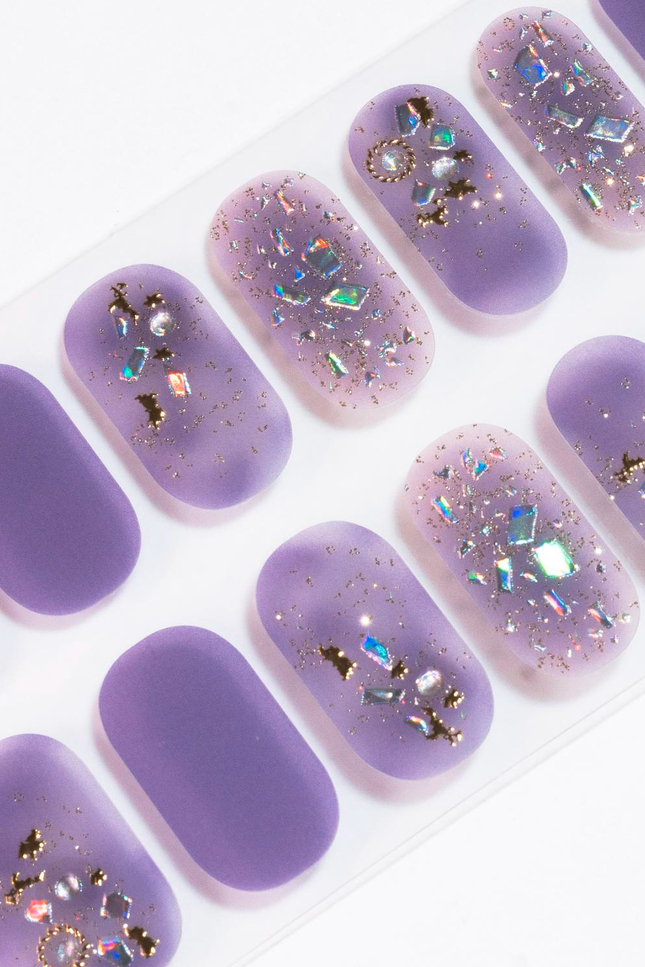Candied Nails - Purple Sparkle Gel Nails