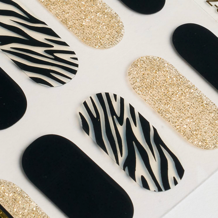 Candied Nails - Nail Sticker - Stripes and Gold Gel Nails